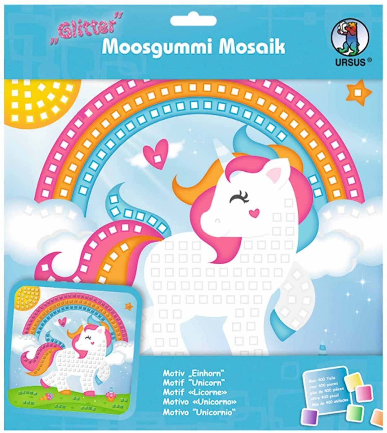 Ursus - Ludwig Bähr Поролон Ursus MOOSGUMMI - MOSAIK "GLITTER EINHORN"