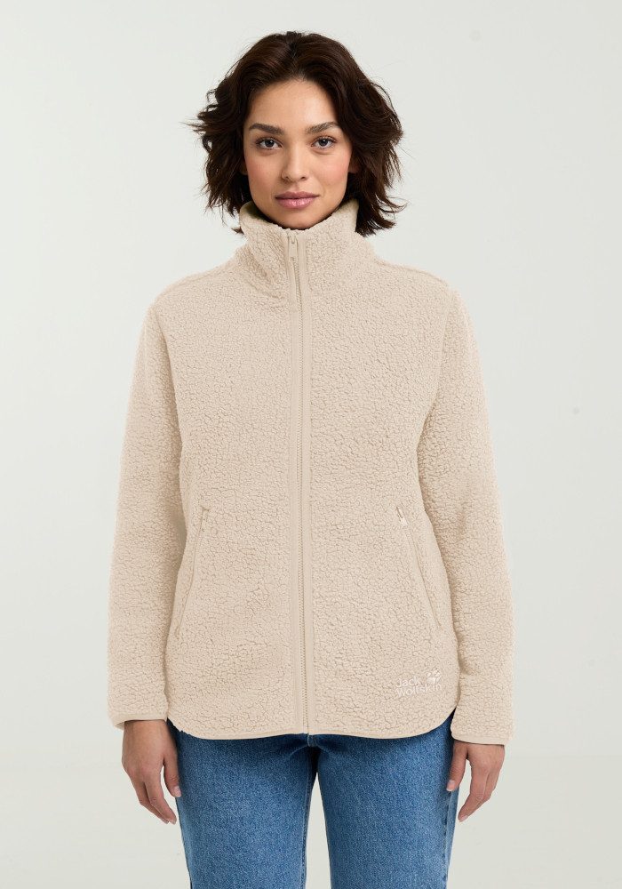 Jack Wolfskin Fleecejacke HIGH CURL JKT W mit durchgehendem Reißverschluss, aus Sherpa Fleece, atmungsaktiv