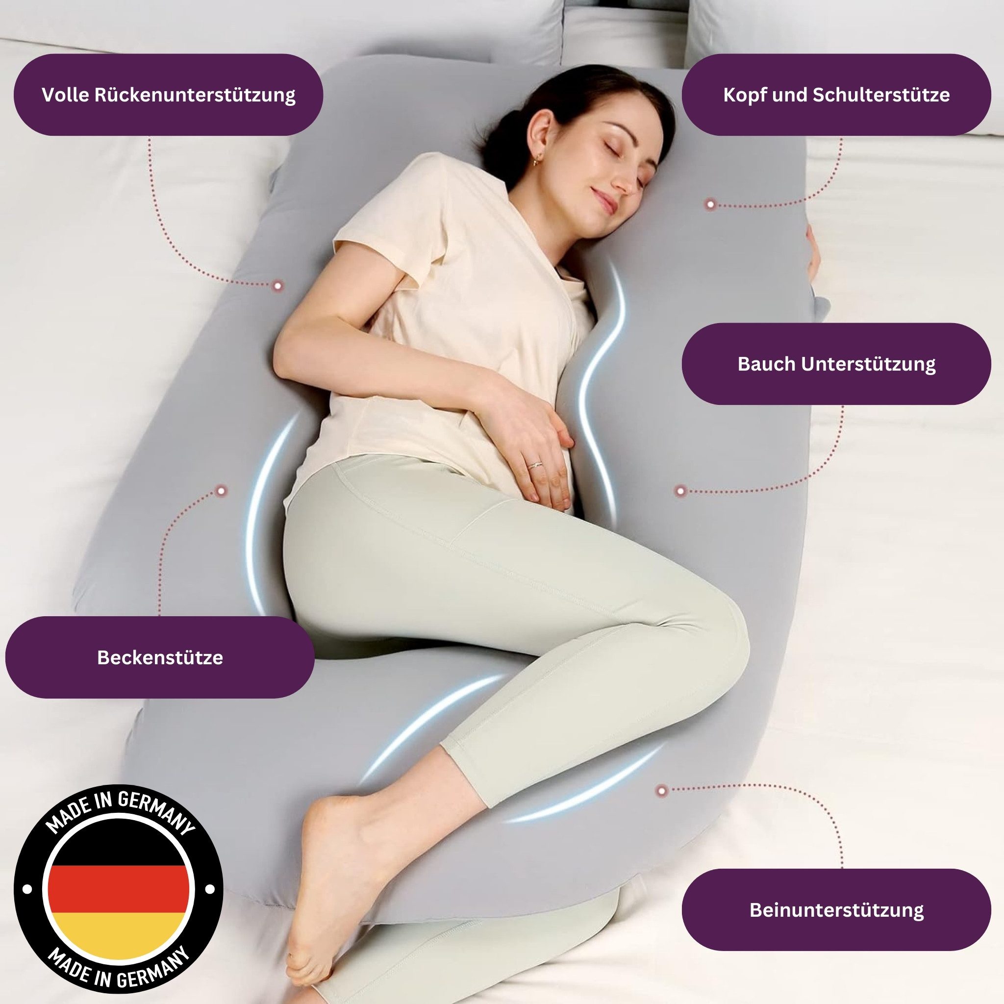 Luxus Wohnkultur Seitenschläferkissen 12ft J-förmiges Schwangerschaftskisse günstig online kaufen