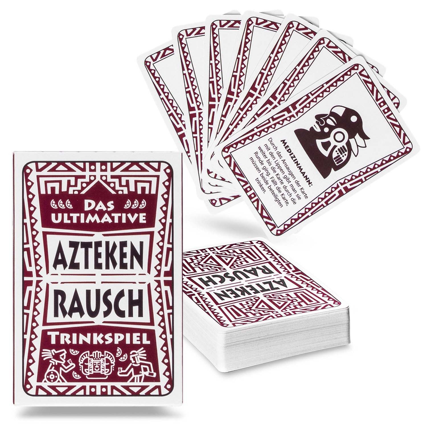 Goods+Gadgets Spiel Lustiges Kartenspiel & Trinkspiel für Erwachsene, Freunde & Party, Aztekenrausch Partyspiel, Das wohl lustigste Trinkspiel