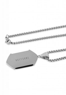 Akitsune Edelstahlkette Abyss Halskette Silber - Schwarz 70 cm