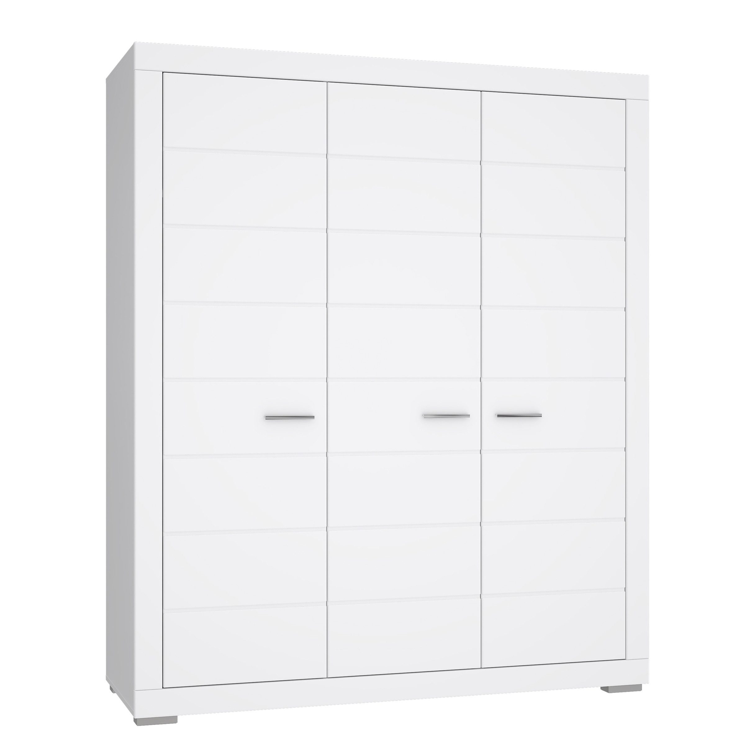 freiraum Kleiderschrank SNOW 3 Türen, 1 Stange, 7 Fächer, in weiß - 165,7x198,5x59,3cm (BxHxT)