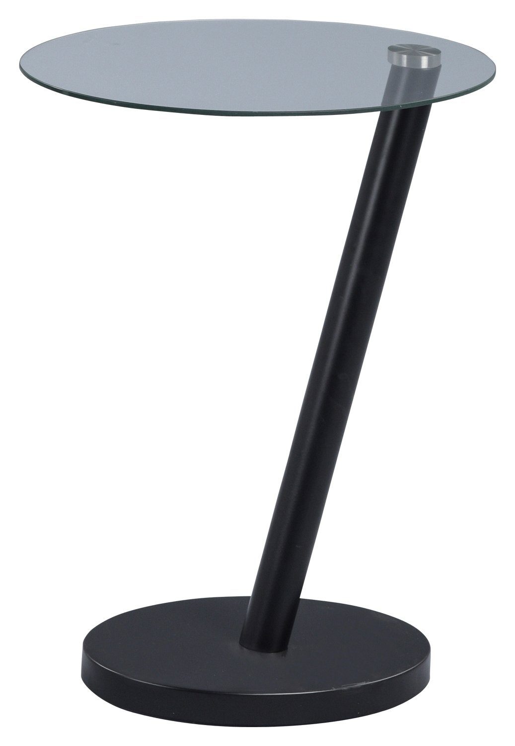 M2 Kollektion Beistelltisch ONDA, Schwarz, Klarglas, Metallgestell, B 40 cm x T 30 cm