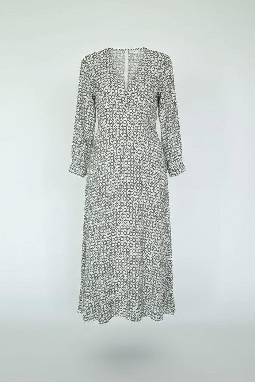 Zuckerwatte Tunikakleid mit V-Ausschnitt aus Viskose Superstretch