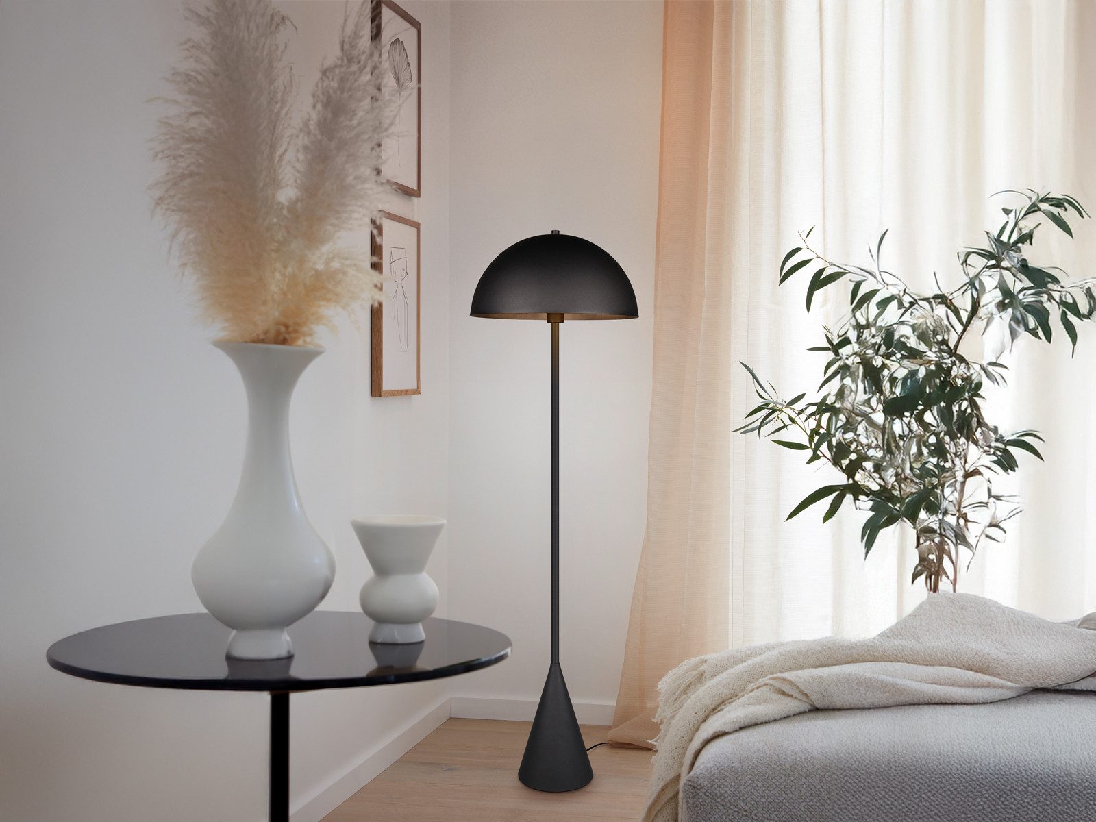 TRIO Leuchten LED Stehlampe, Dimmfunktion, LED wechselbar, Warmweiß, kleine coole Pilz-lampe stehend für Zimmer Ecke, Höhe 130cm