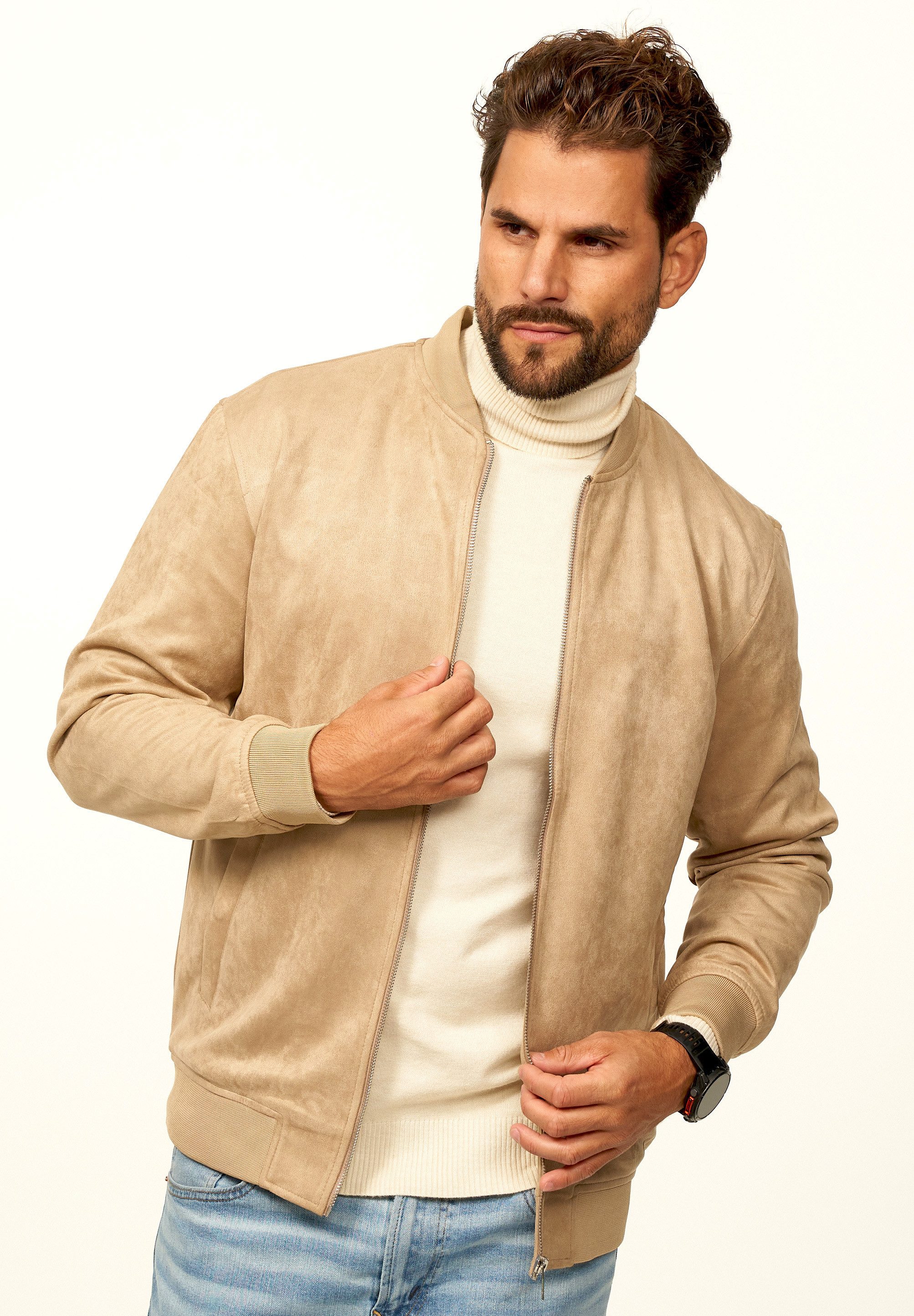 Blouson als Weiche Übergangsjacke mit Baseball-Kragen