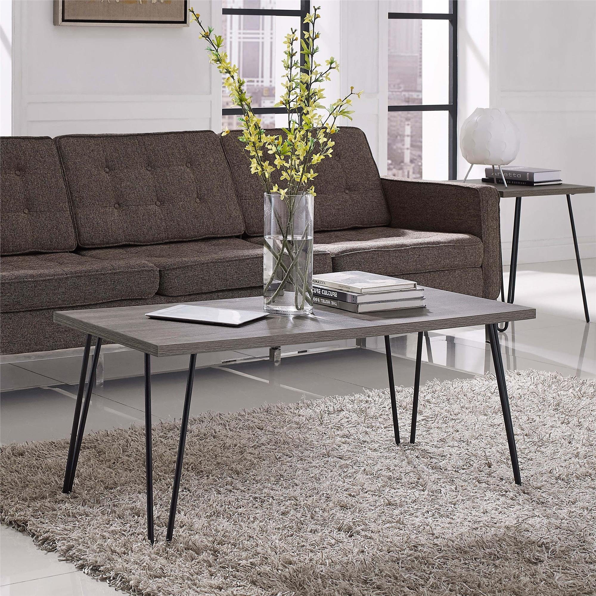 loft24 Couchtisch Owen - Wohnzimmertisch, Sofatisch, Beistelltisch, Kaffeetisch (1-St), Industrial Couchtisch, moderner Couchtisch, rechteckig, Metallbeine
