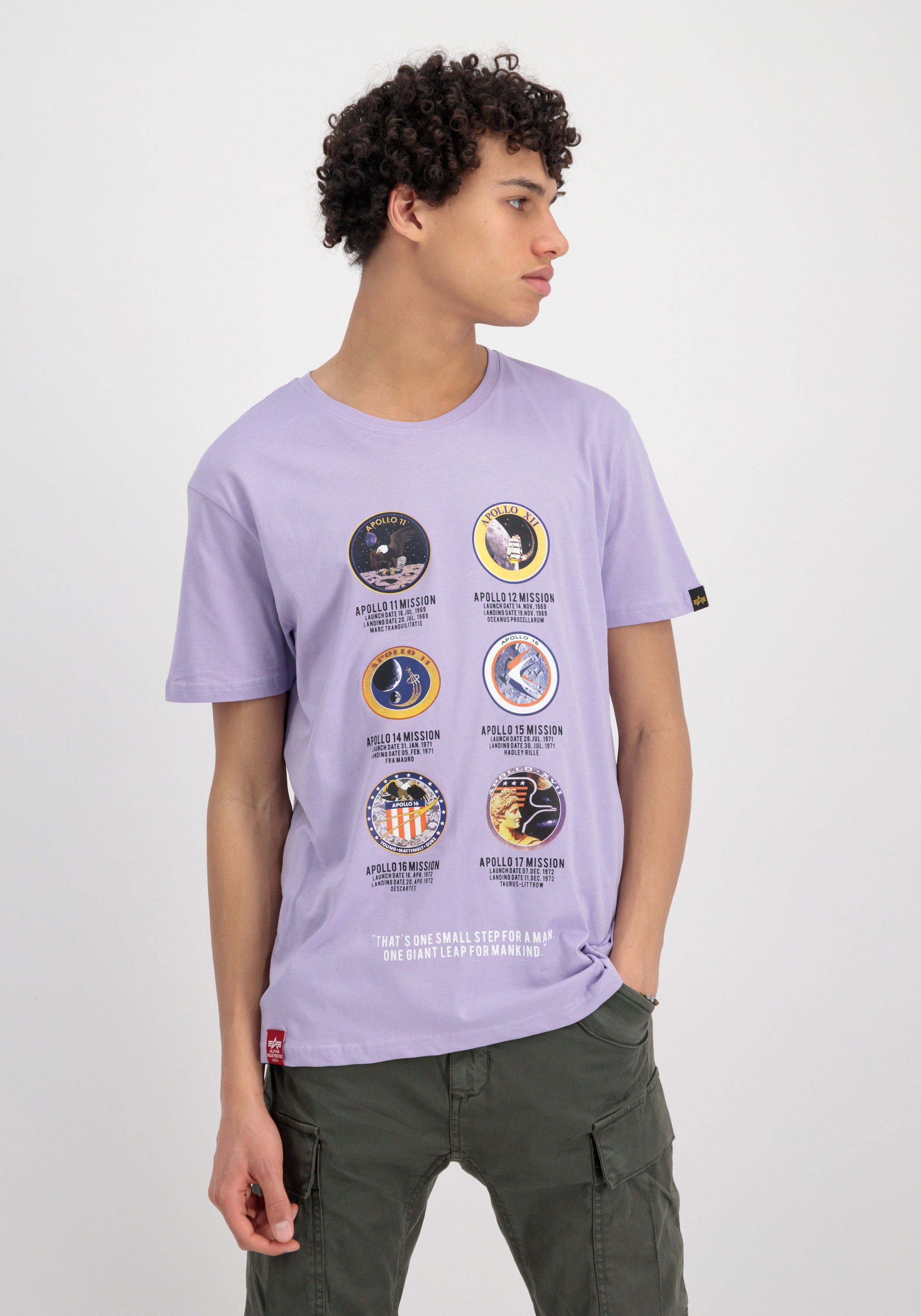 Alpha Industries T-Shirt Alpha Industries Men - T-Shirts Apollo Mission T-Shirt pale violet