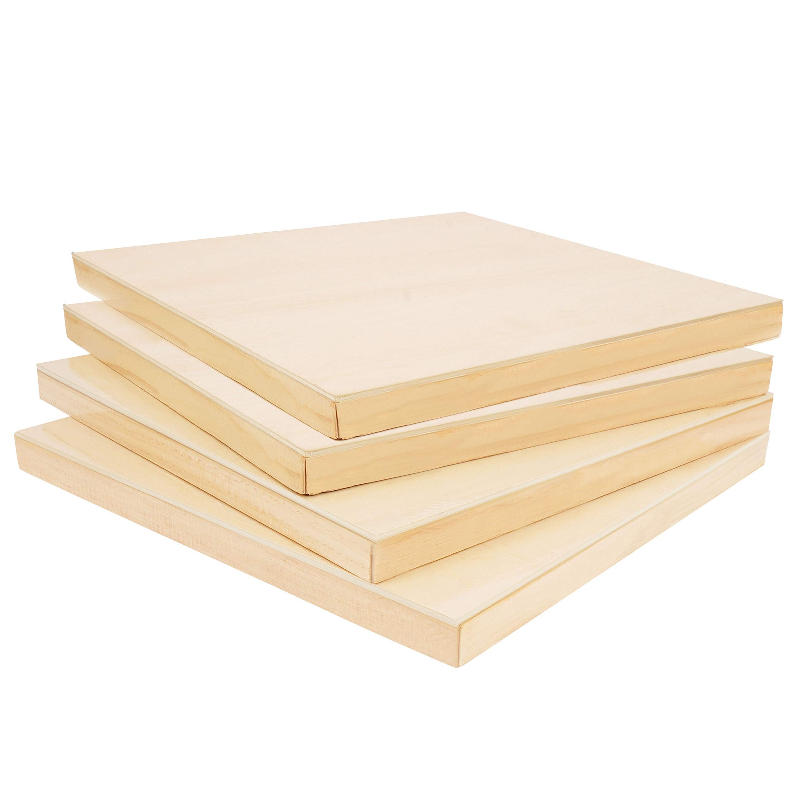 PATIKIL Holz-Leinwandplatten 20x20cm – 4er Pack, Unbehandelt, Für Acrylic Pouring & Basteln