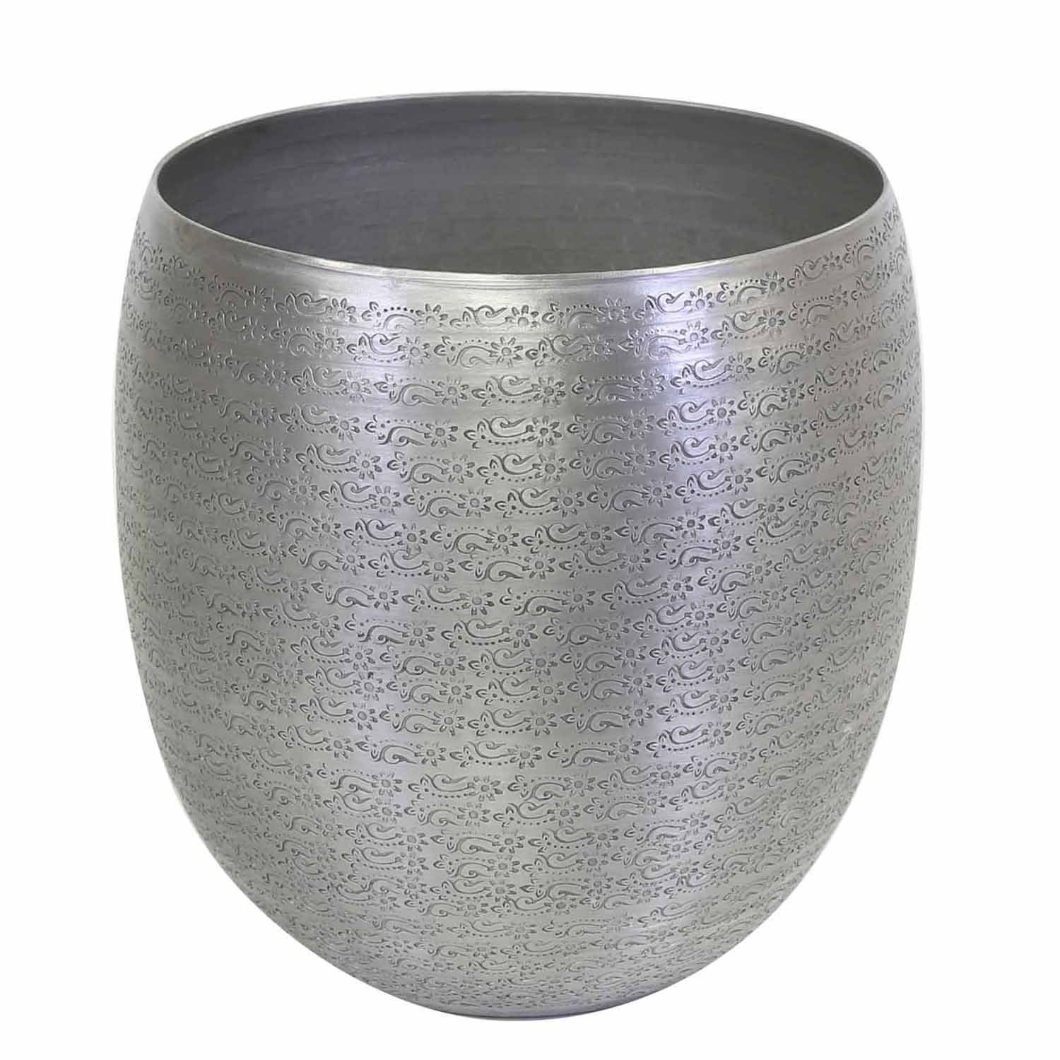 Casa Moro Blumentopf Orientalischer Pflanzentopf Toledo Silber mit Ornamenten (Einzeln in den Größen S, M, L, XL oder im Set, Metall Pflanztopf Übertopf - Pflanzentopf), Kunsthandwerk mit Hammerschlag verziert
