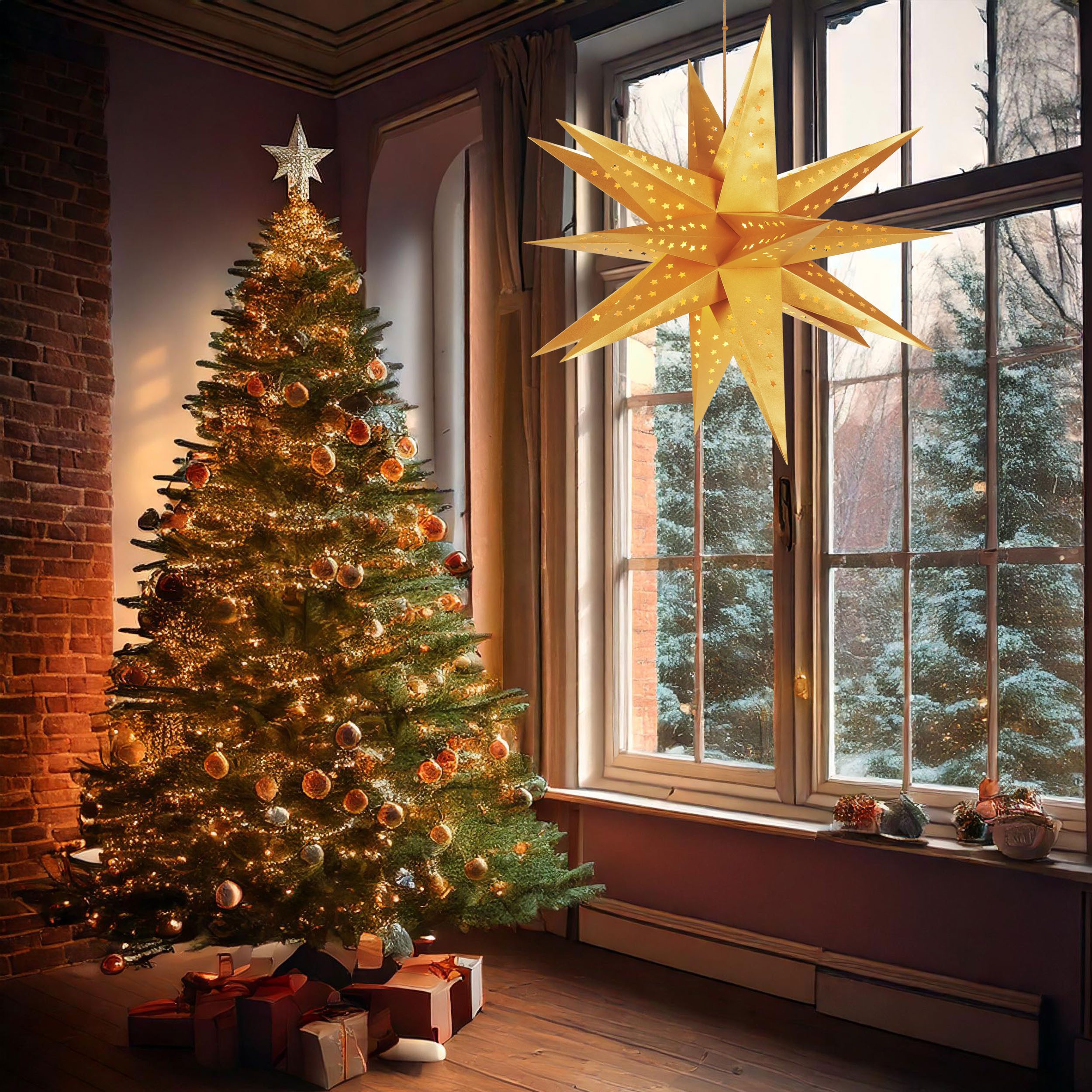 BRUBAKER LED Stern Weihnachtsstern für Innen - 60 cm XXL Leuchtstern - Häng günstig online kaufen