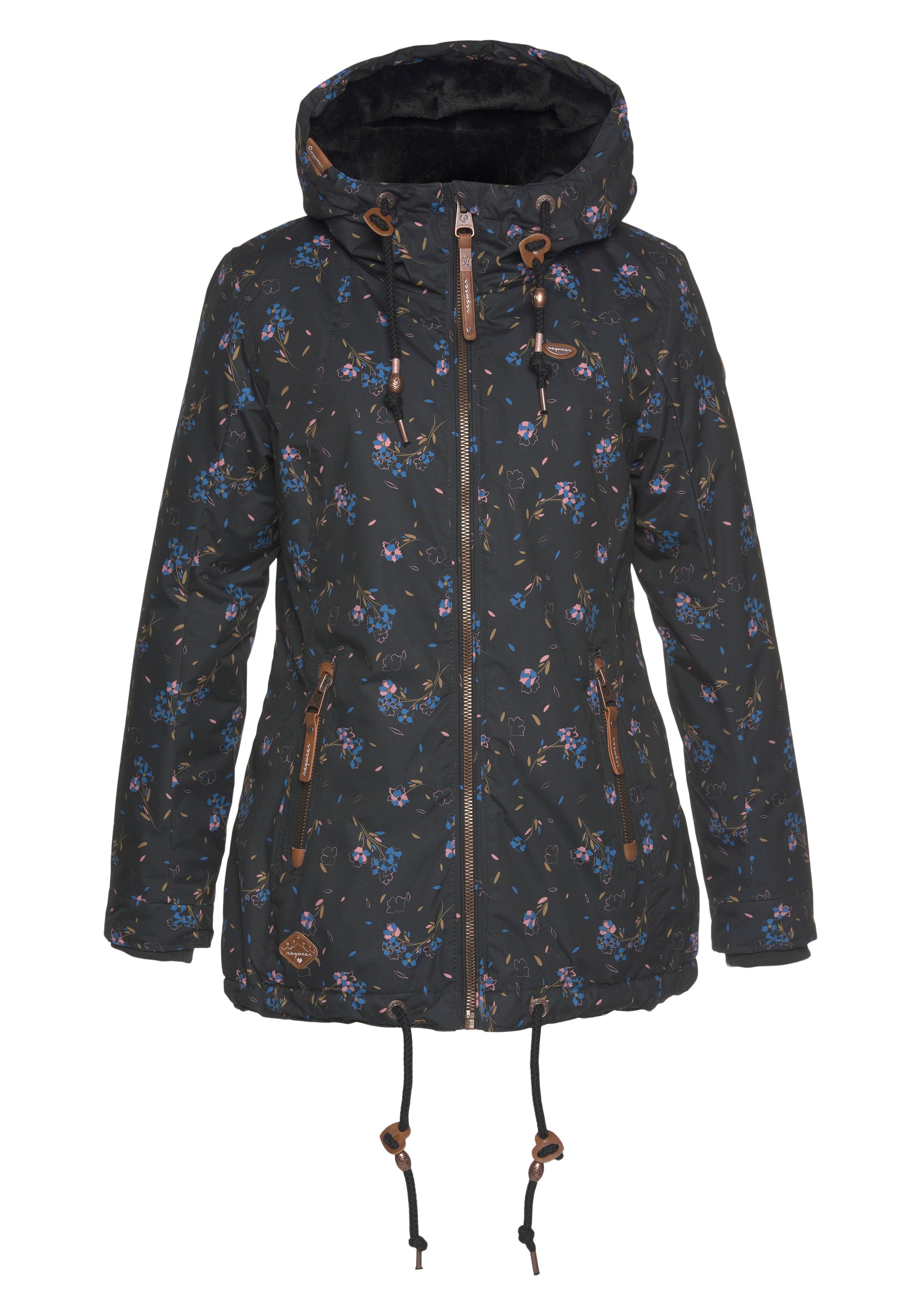 Ragwear Funktionsparka ZUZKA FLOWERS O Outdoorjacke im Allover-Flower-Print-Design, Waterproof Fabric