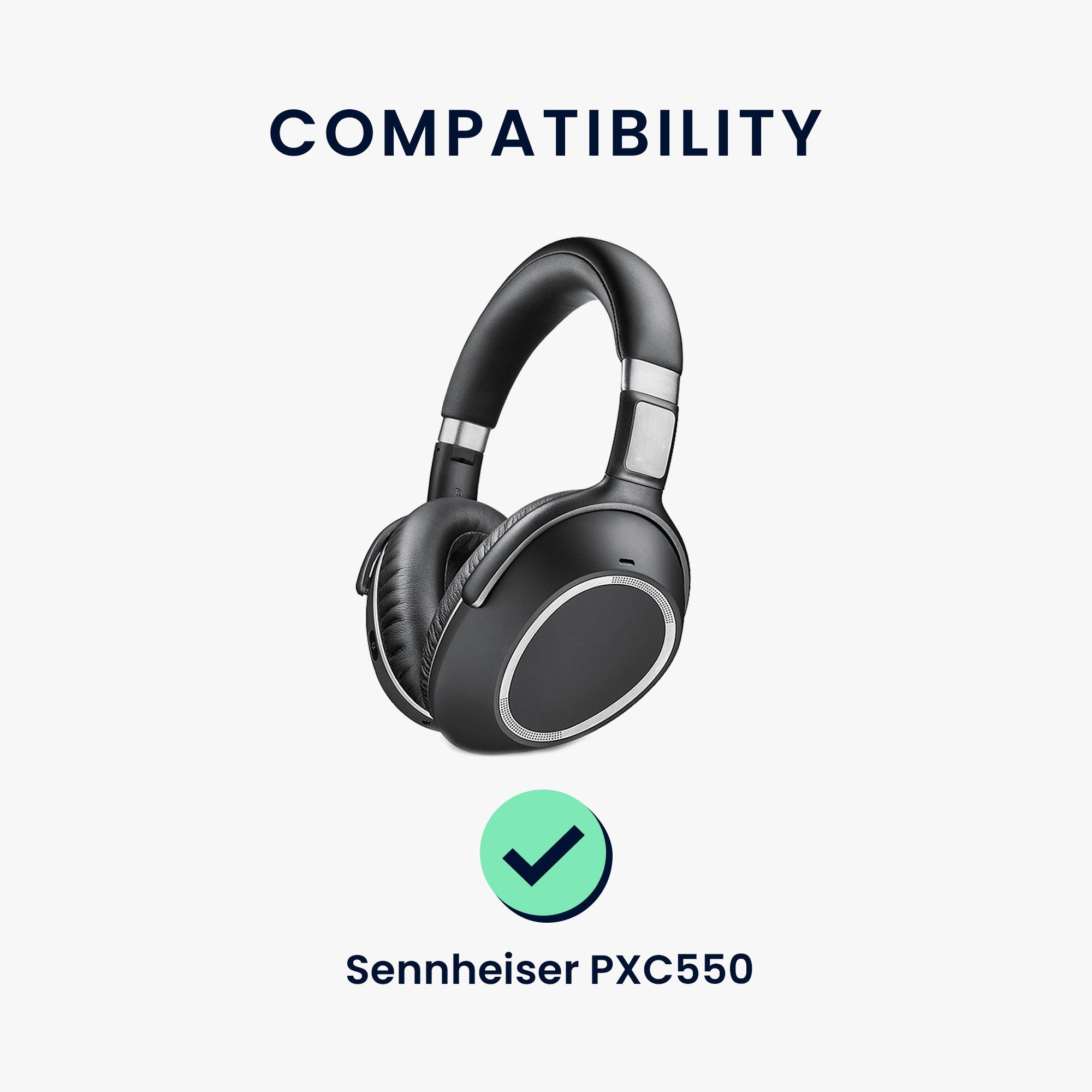 Ohr Headphones) Over Sennheiser Ear 2x Polster für (Ohrpolster - Polster PXC550 Kunstleder kwmobile für Kopfhörer Ohrpolster