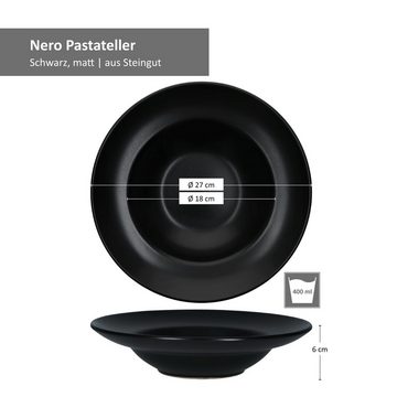 MamboCat Pastateller 2er Set Pastateller Nero schwarz 27cm