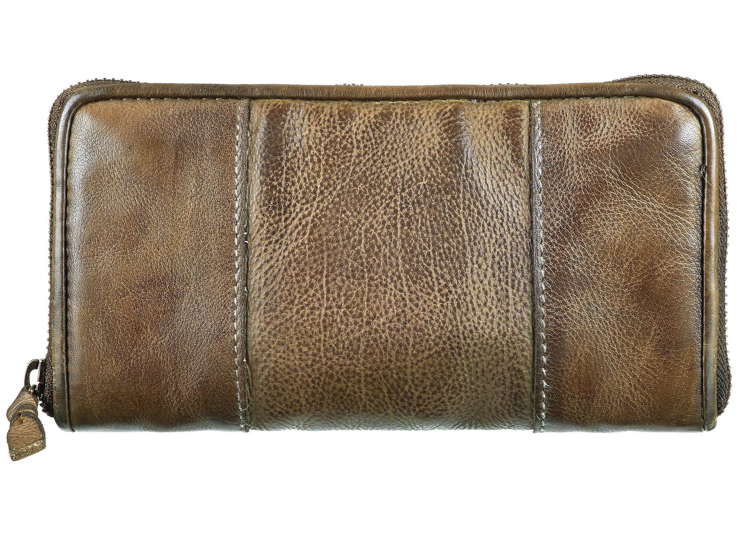 Bull & Hunt Geldbörse zip wallet, Verschließbares Münzfach auf der Rückseite der Geldbörse