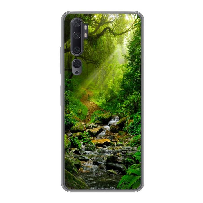 MuchoWow Handyhülle Dschungel - Wasser - Laub - Sonne - Natur Phone Case Handyhülle Xiaomi Mi Note 10 Silikon Schutzhülle