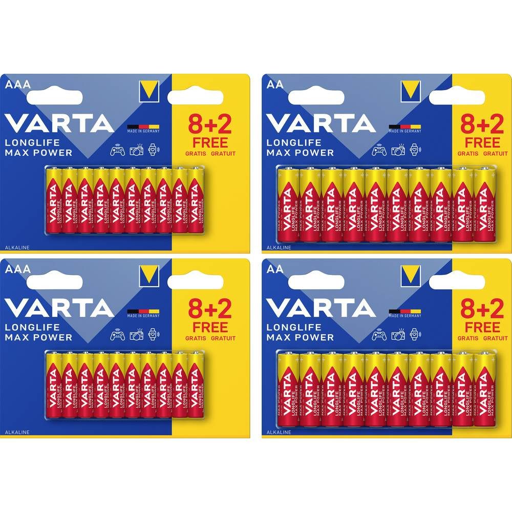 VARTA LONGLIFE Max Power Set 20x AA + 20x AAA 4064161394305 Batterie