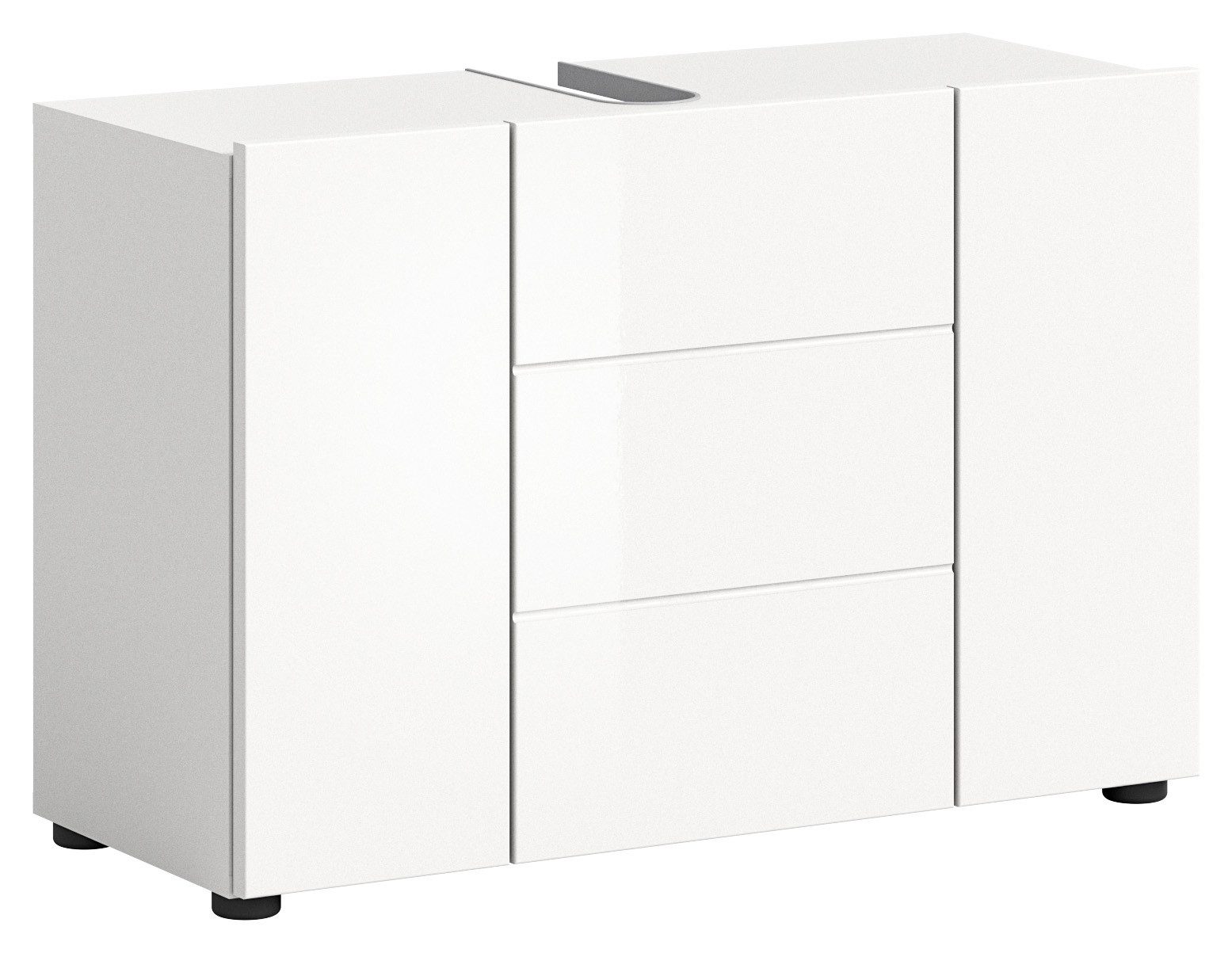 xonox.home Waschbeckenunterschrank in Weiß Hochglanz - 82x56x34cm (BxHxT)