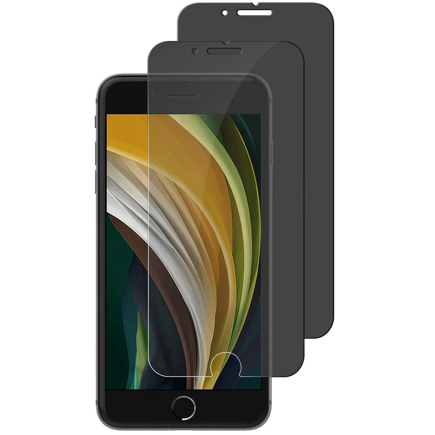 CoolGadget Schutzfolie Sichtschutz Panzerfolie für iPhone SE 2020 2022,  (Spar-Set 2in1, Fullscreen), Privacy Glas 2x Anti-Spy Schutzfolie für iPhone  SE 2. & 3. Gen Folie