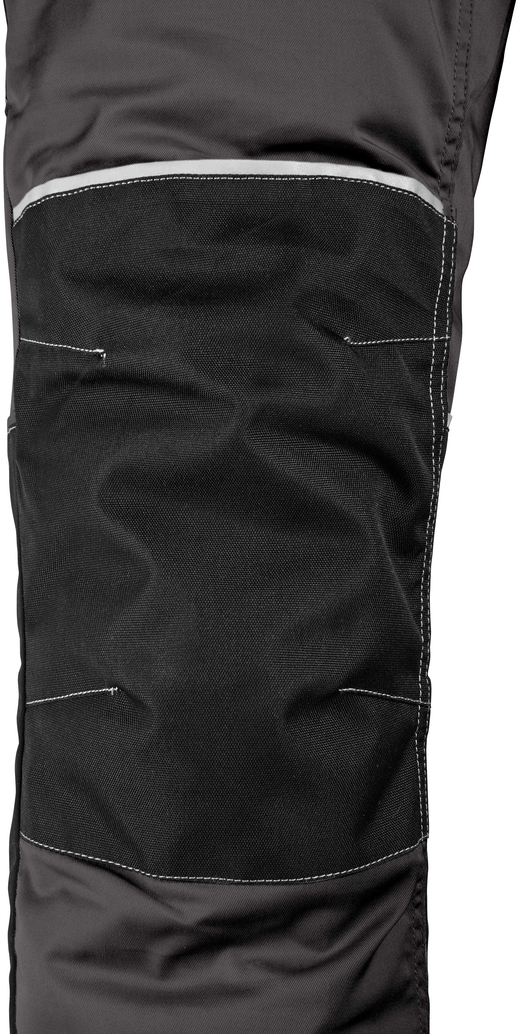 verstärktem Northern grau-schwarz Worker robust, mit Country Kniebereich, dehnbarer 11 Latzhose mit Taschen Bund,