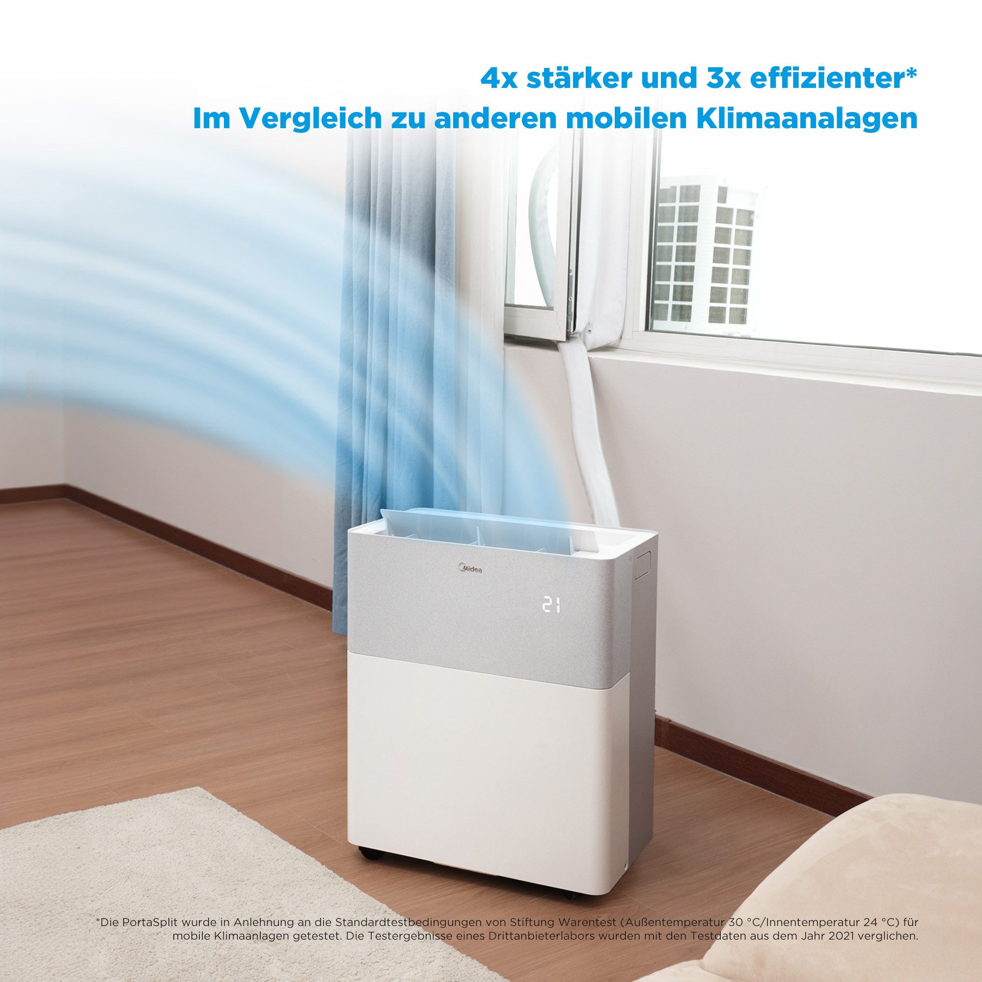 Midea PortaSplit air conditioner, only 39 dB(A) in silent mode², 4-in-1 portable air conditioner