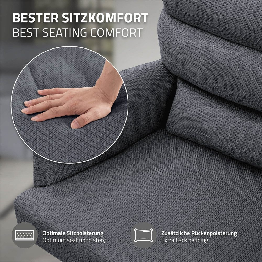 ML-DESIGN Polsterstuhl Esszimmerstühle mit Rücken- & Armlehne moderne Design Küchenstühle (6 St), Design Armlehnstuhl 6er Set Polyester 180° Drehbar ergonomisch – Bild 4 von 5