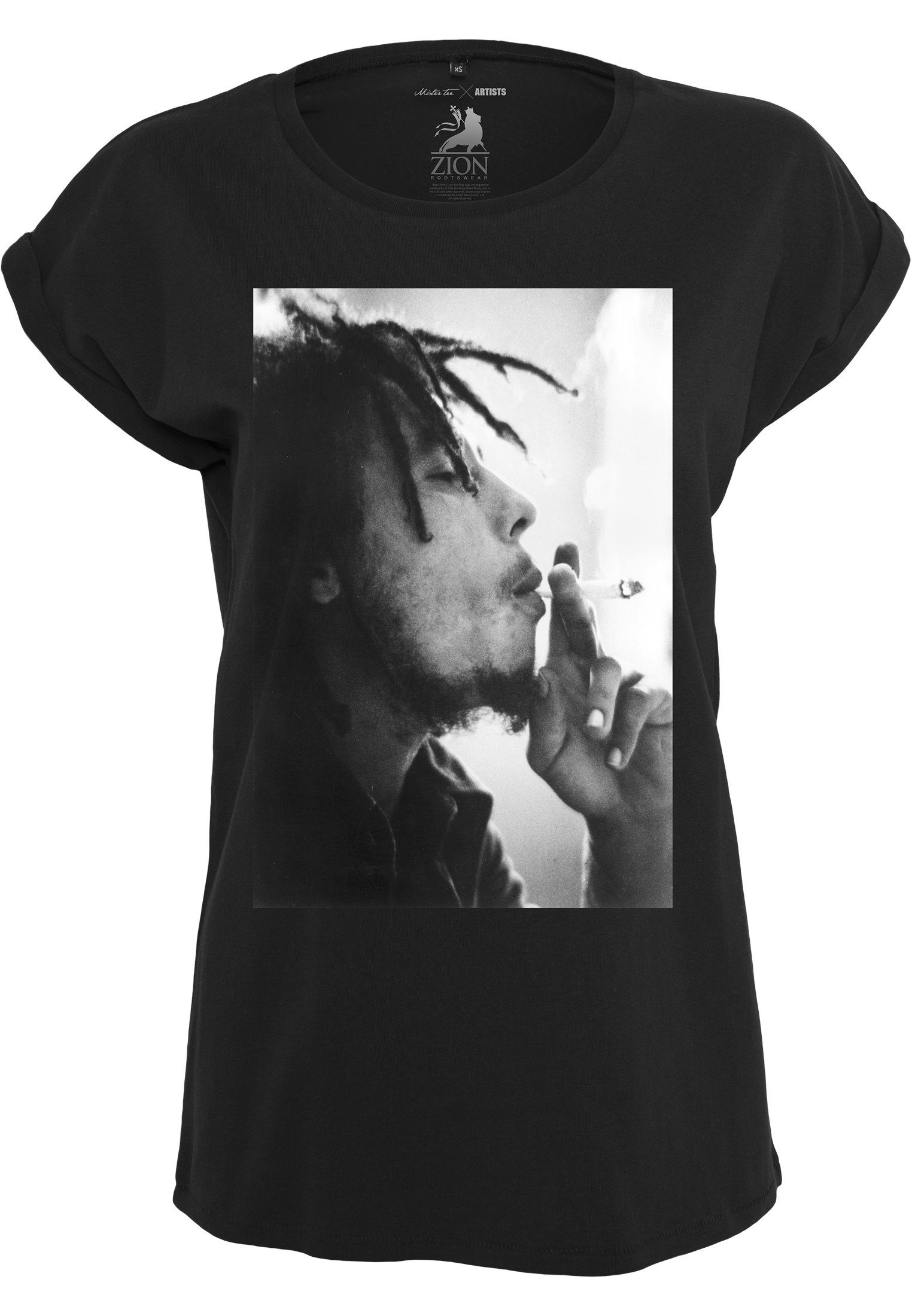 black T-Shirt MisterTee Bob Tee Ladies (1-tlg) Marley Bob Marley Damen MT366