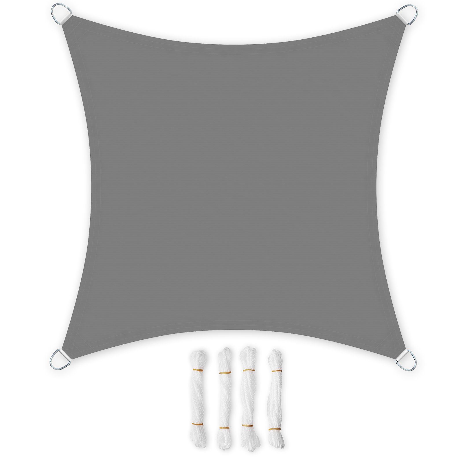 SONGMICS Sonnensegel GSS022G01 GSS022M01, Sonnensegel 2 x 2 m, wetterbeständiger UV-Schutz, rauchgrau