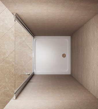 AQUABATOS Dusch-Drehtür Duschtür Drehtür Nischentür Glastür Dusche Schwingtür mit Nano Glas, 70x197 cm, 6 mm Einscheibensicherheitsglas