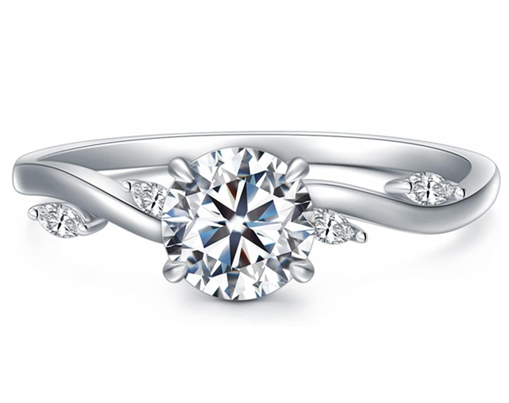 Jumpeak Trauring Labordiamant, Engagement ring,1ct,D,VS1,3EX,Damen-Diamantring, Geschenk für frau,Liebes geschenk für sie, Damen geschenk