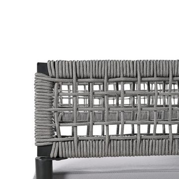Tongtong Gartenlounge-Set Gartenmöbel-Set aus Seil, verstellbare Füße, glatte Glastischplatte, (4er-Set, inklusive aller Sitz- und Rückenkissen)