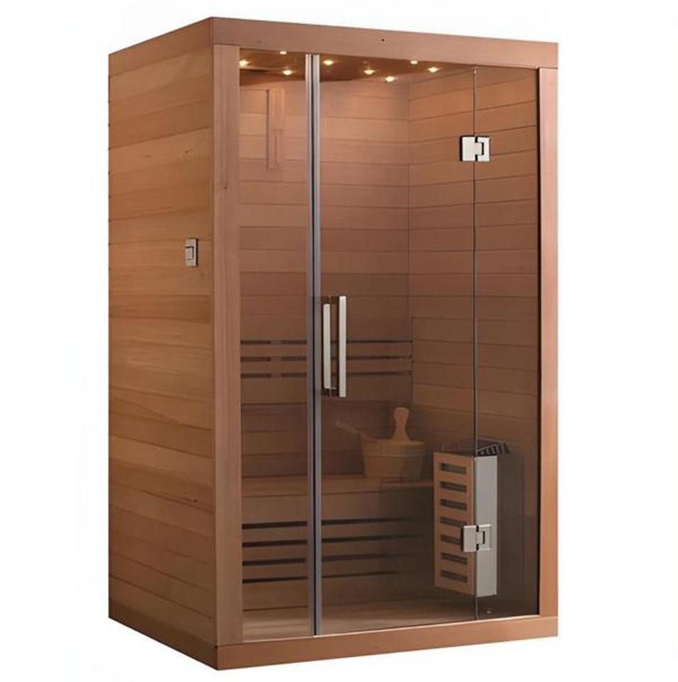 JVmoebel Sauna Massivholzsauna 150x100 cm in Braun - Wellness für Zuhause, Made in Europe