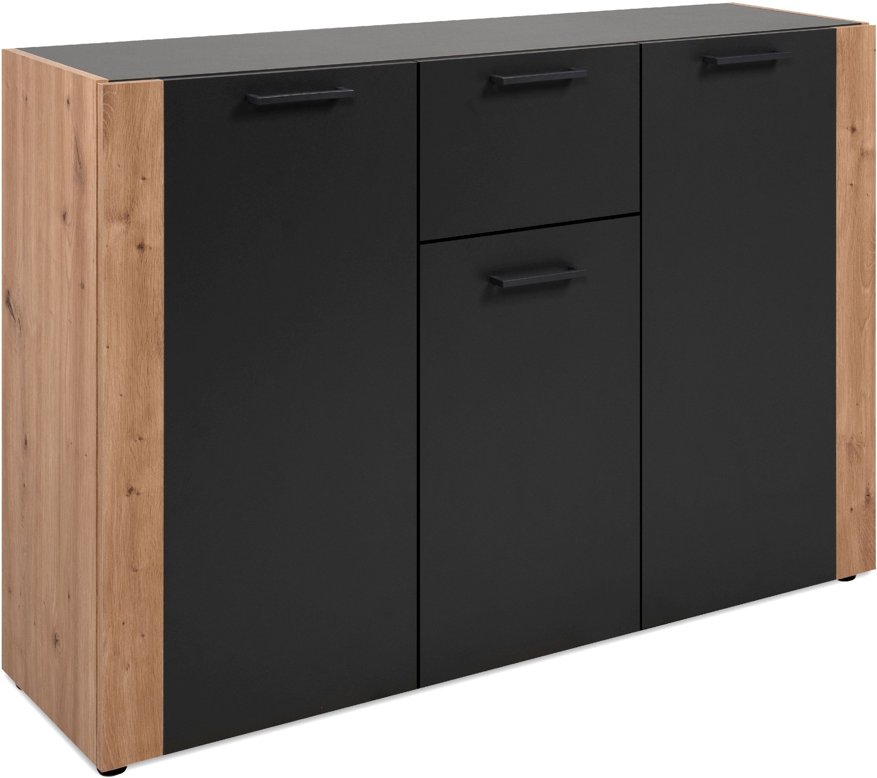 Finori Kommode, anthrazit Dekor Artisan Oak melaminbeschichtet HxBxT 125,5x85x34,5 cm