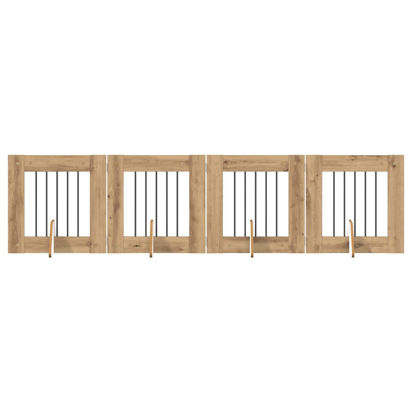 vidaXL Hundezwinger 60 x 60 cm Hunde Absperrgitter Freistehend Faltbar 4-teiliges Artisan-