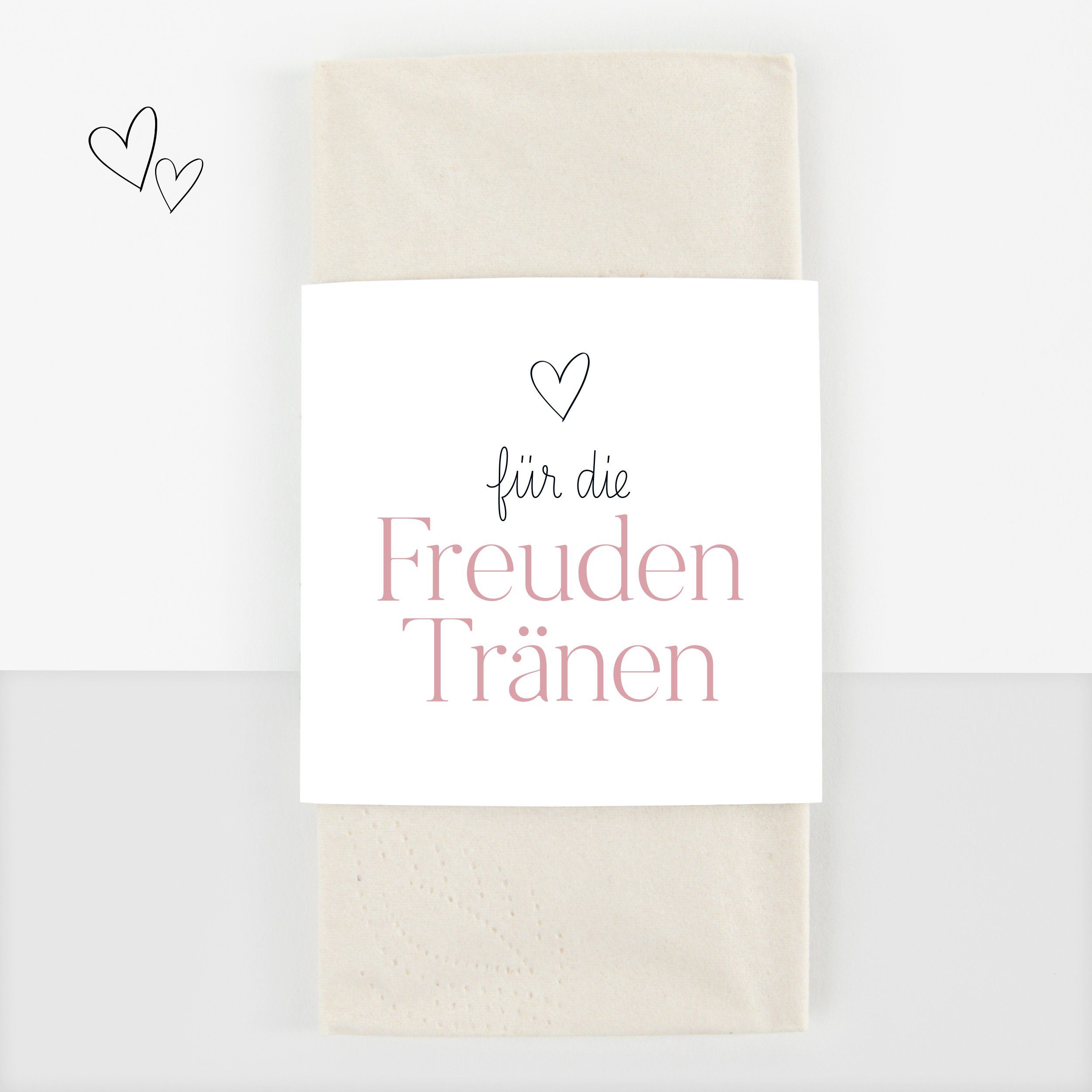 white & ivory Papierdekoration Freudentränen Banderole, herz rosa, 50 Stück, aus recyceltem Papier