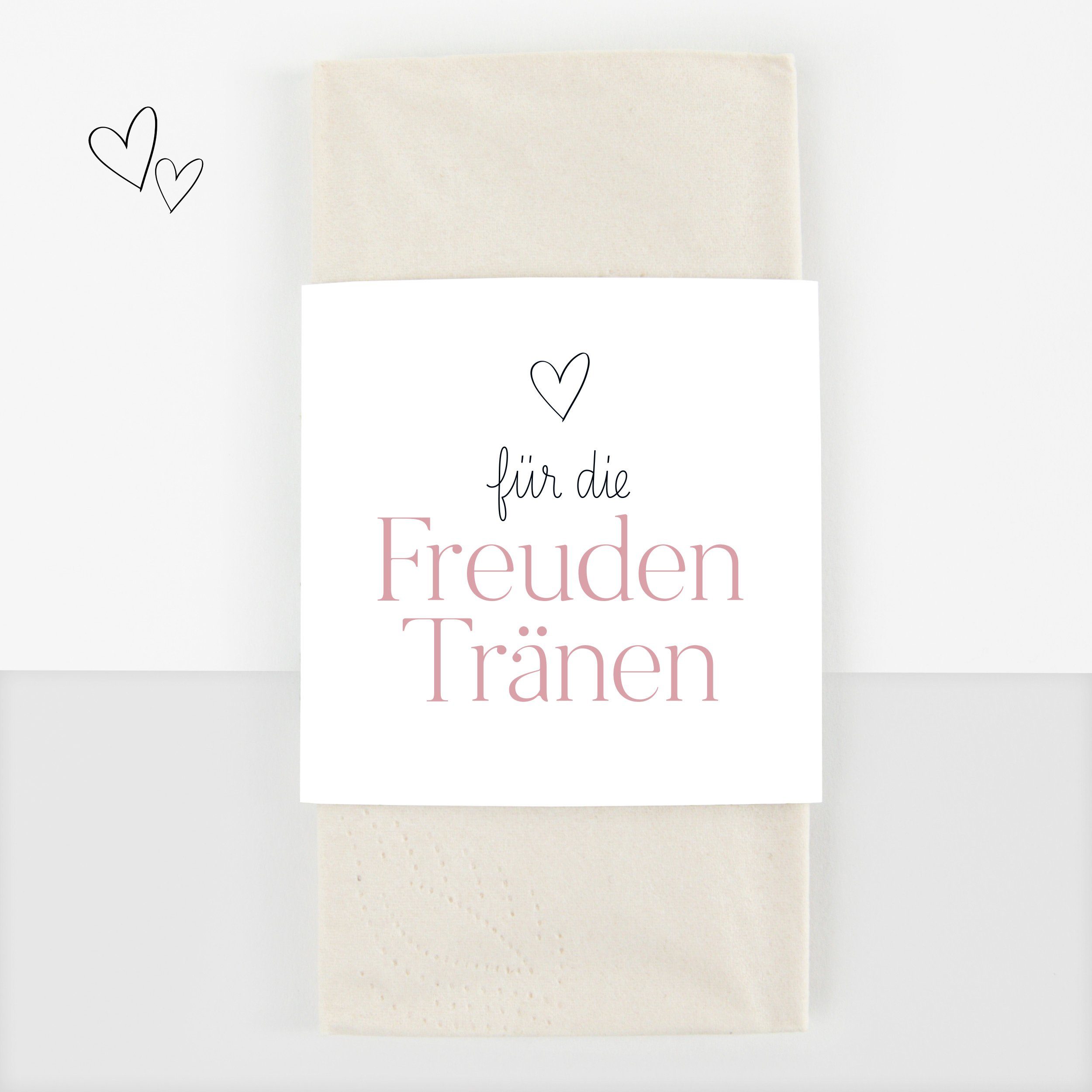 white & ivory Papierdekoration Freudentränen Banderole, herz rosa, 25 Stück, aus recyceltem Papier