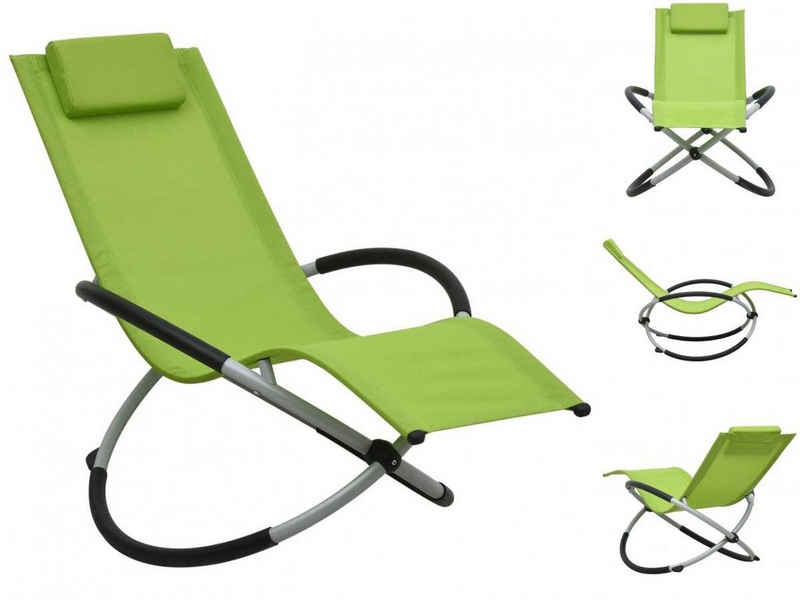 vidaXL Gartenlounge-Sessel Kinder-Sonnenliege Stahl Grün Gartenliege