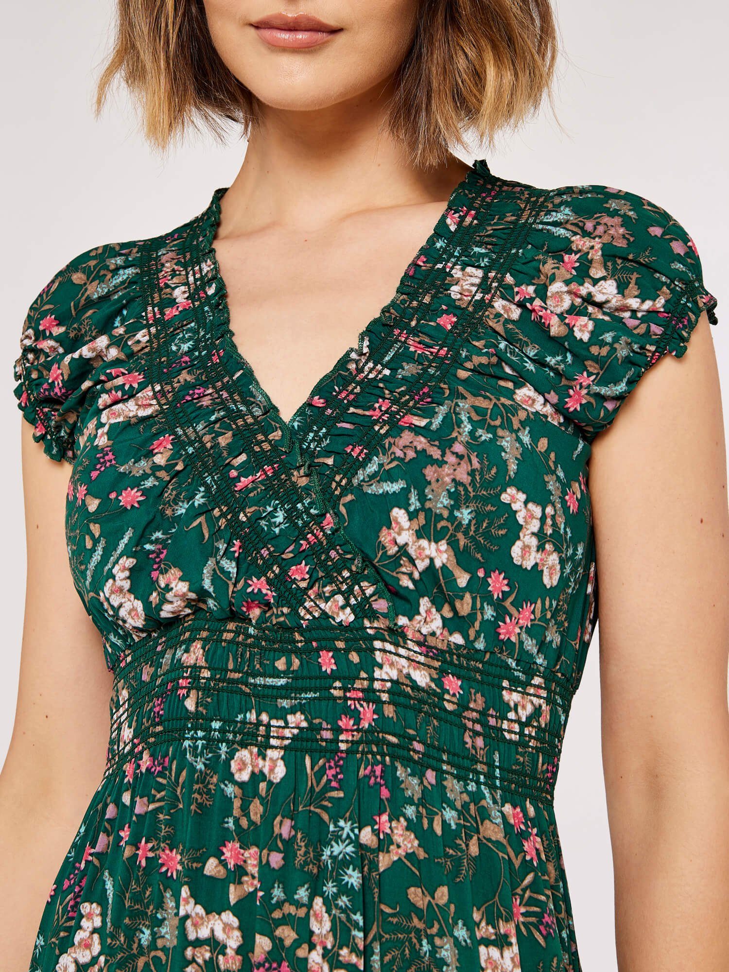 Apricot Maxikleid Maxikleid, (1-tlg) mit Blumenmuster günstig online kaufen
