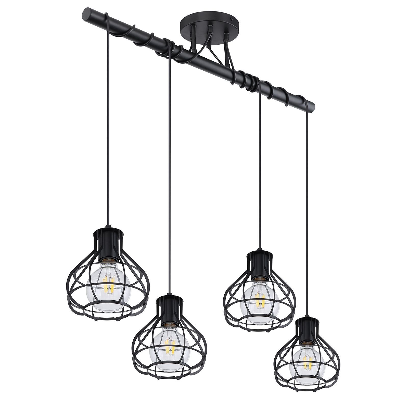 Globo Innen GLOBO Schlafzimmer Hängeleuchte Deckenleuchte Deckenlampe Schwarz Wohnzimmer