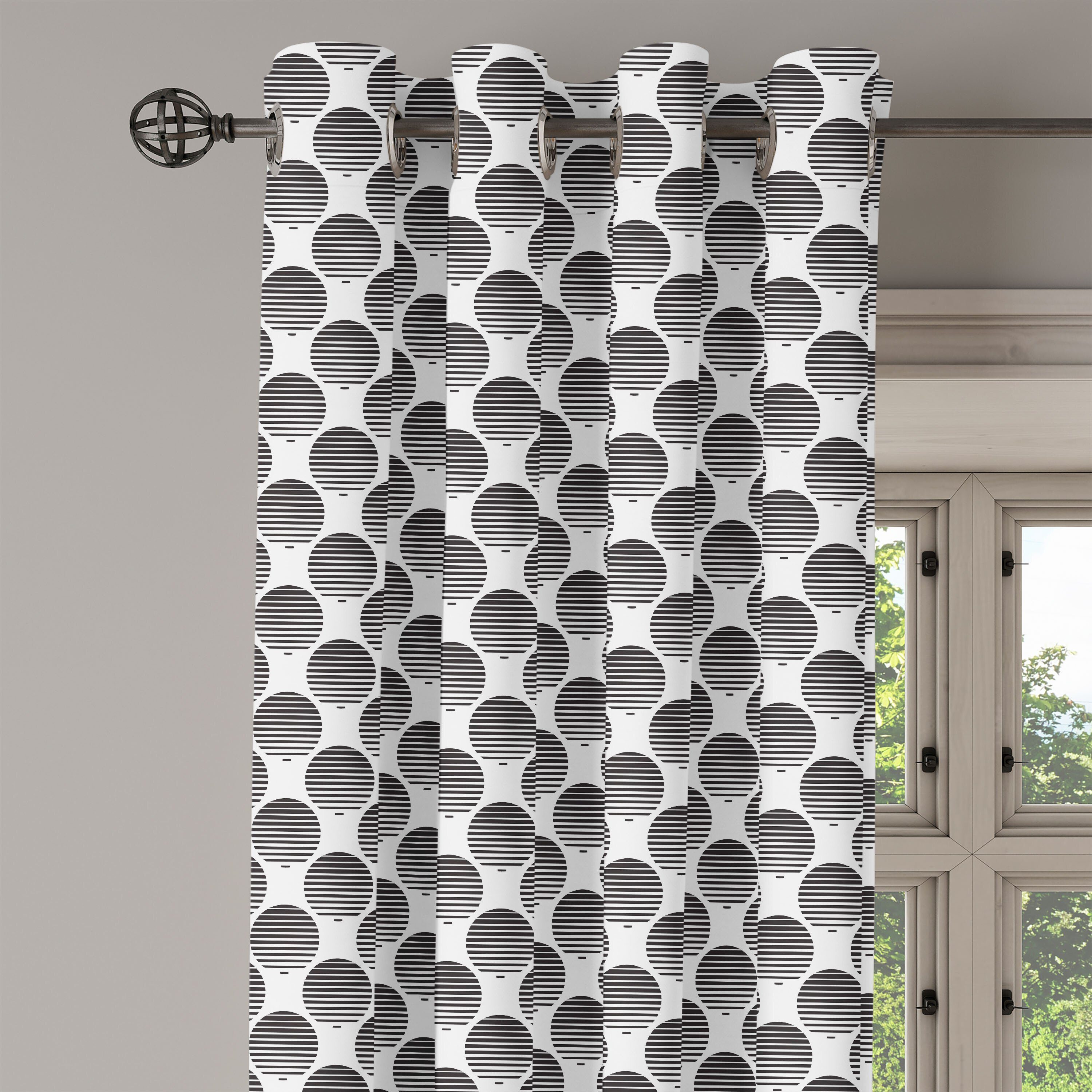 Schlafzimmer Abakuhaus, Wohnzimmer, Dekorative Gardine Kreise für Ripple 2-Panel-Fenstervorhänge Geometrisch