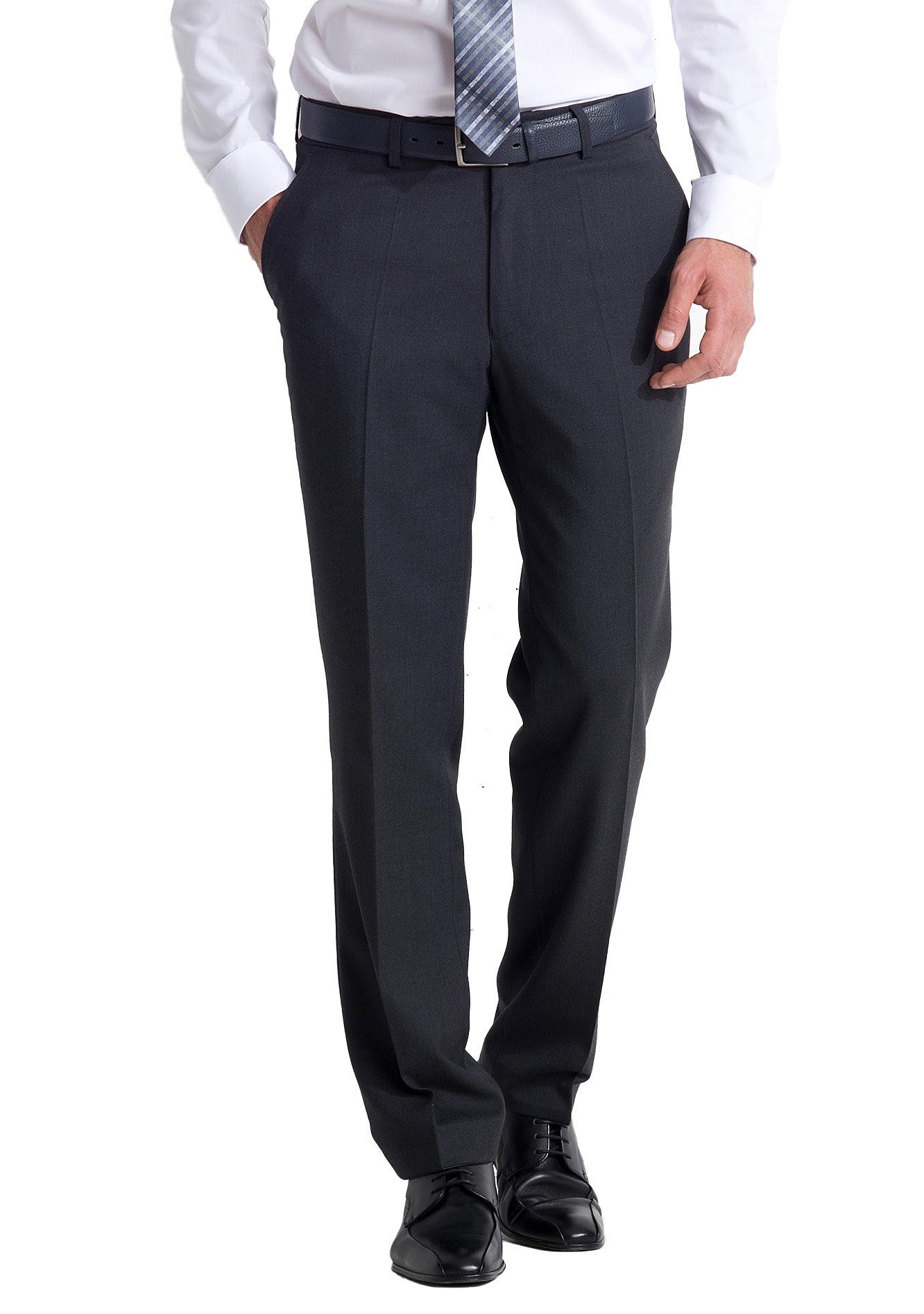 Stoffhose Fit Perfect Anzughose anthrazit 26 Businesshose aubi: Modell (51) Front Flat Herren aubi