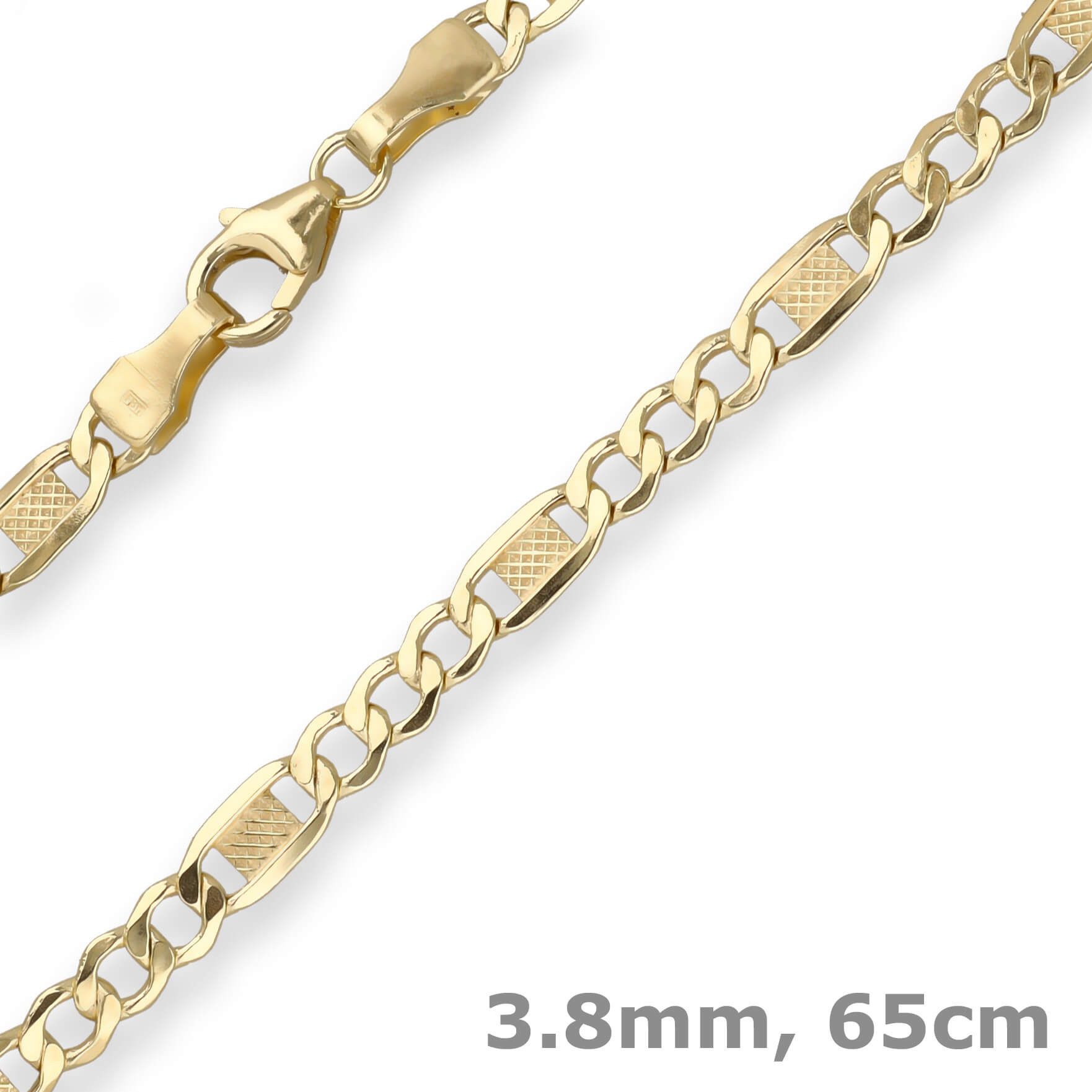 Schmuck Krone Goldkette 3,8mm Fantasiekette aus 333 Gelbgold 65cm, Gold 333 günstig online kaufen
