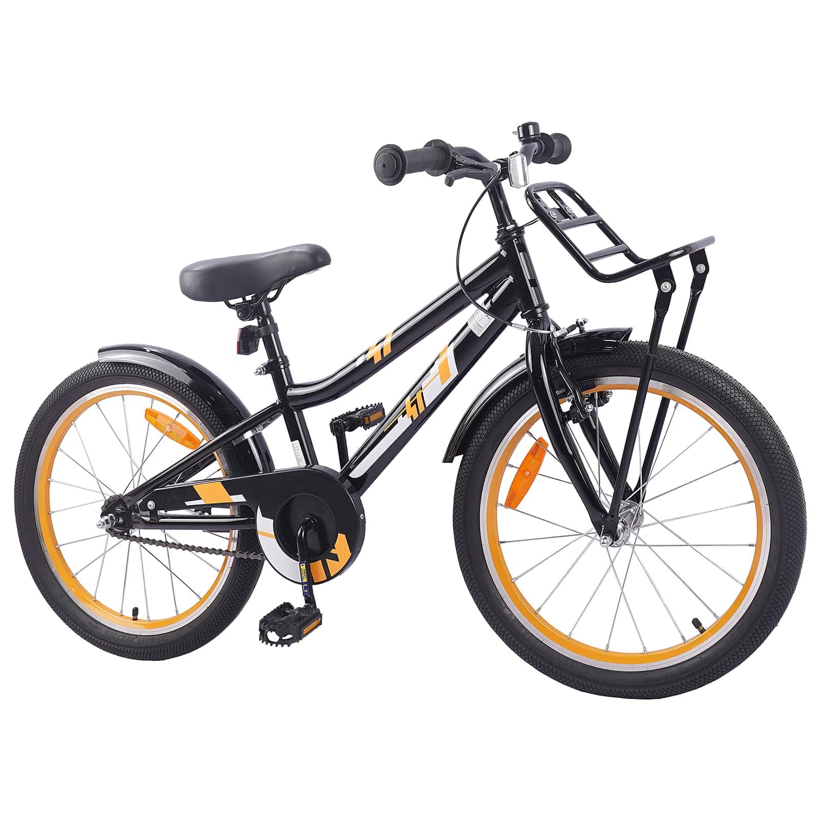 vidaXL Kinderfahrrad 137 x 54 x 79 cm Kinderfahrrad 20 Zoll für 6-11 Jahre alt Orange Schwa