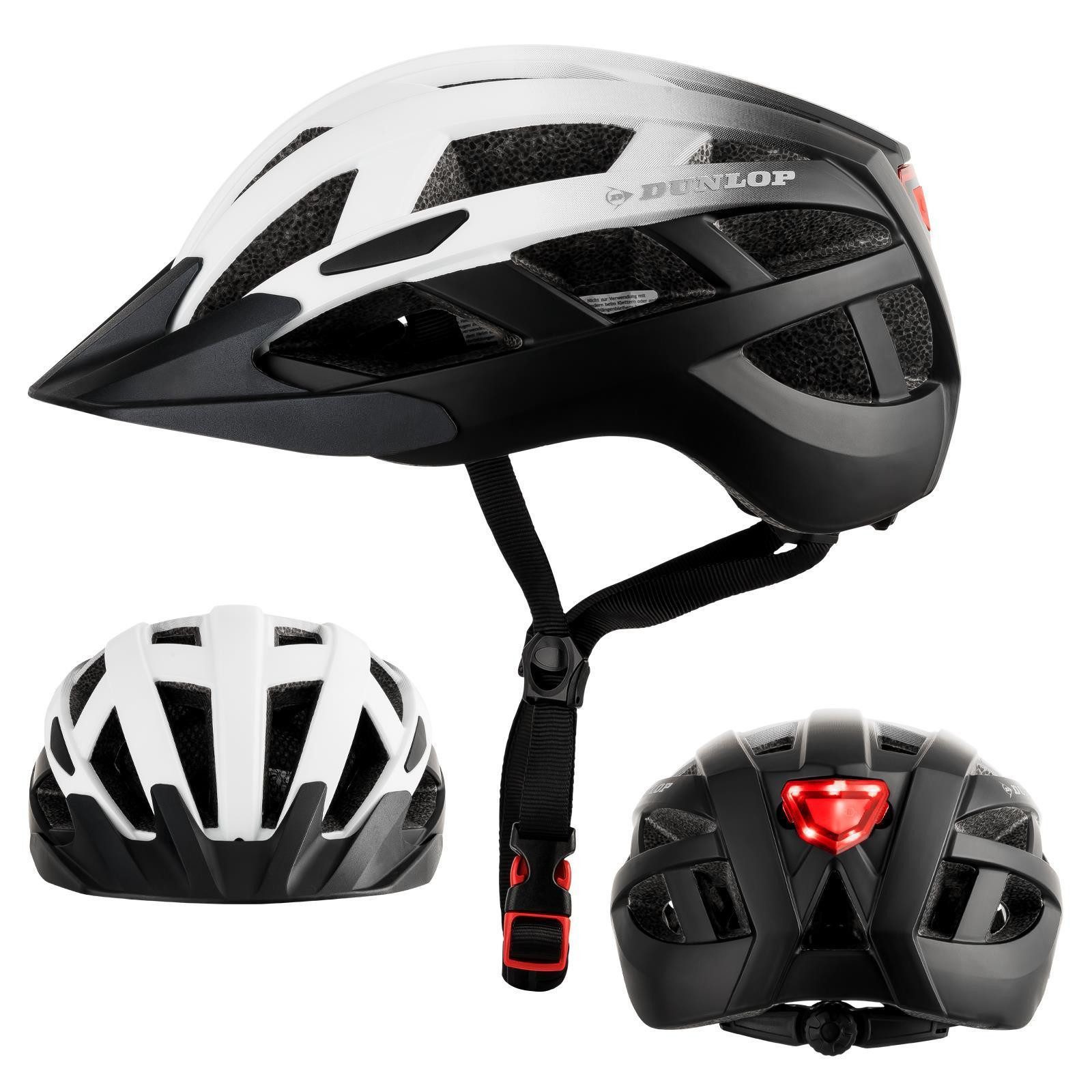 Dunlop Fahrradhelm Fahrradhelm mit Licht 3 Größen 3 Farben