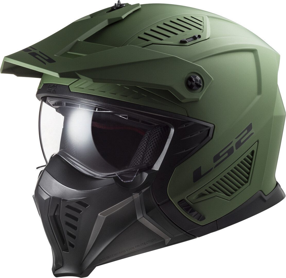 LS2 Motorradhelm OF606 Drifter Trial Helm, Atmungsaktiv, Ratschenverschluss, ECE 22.06