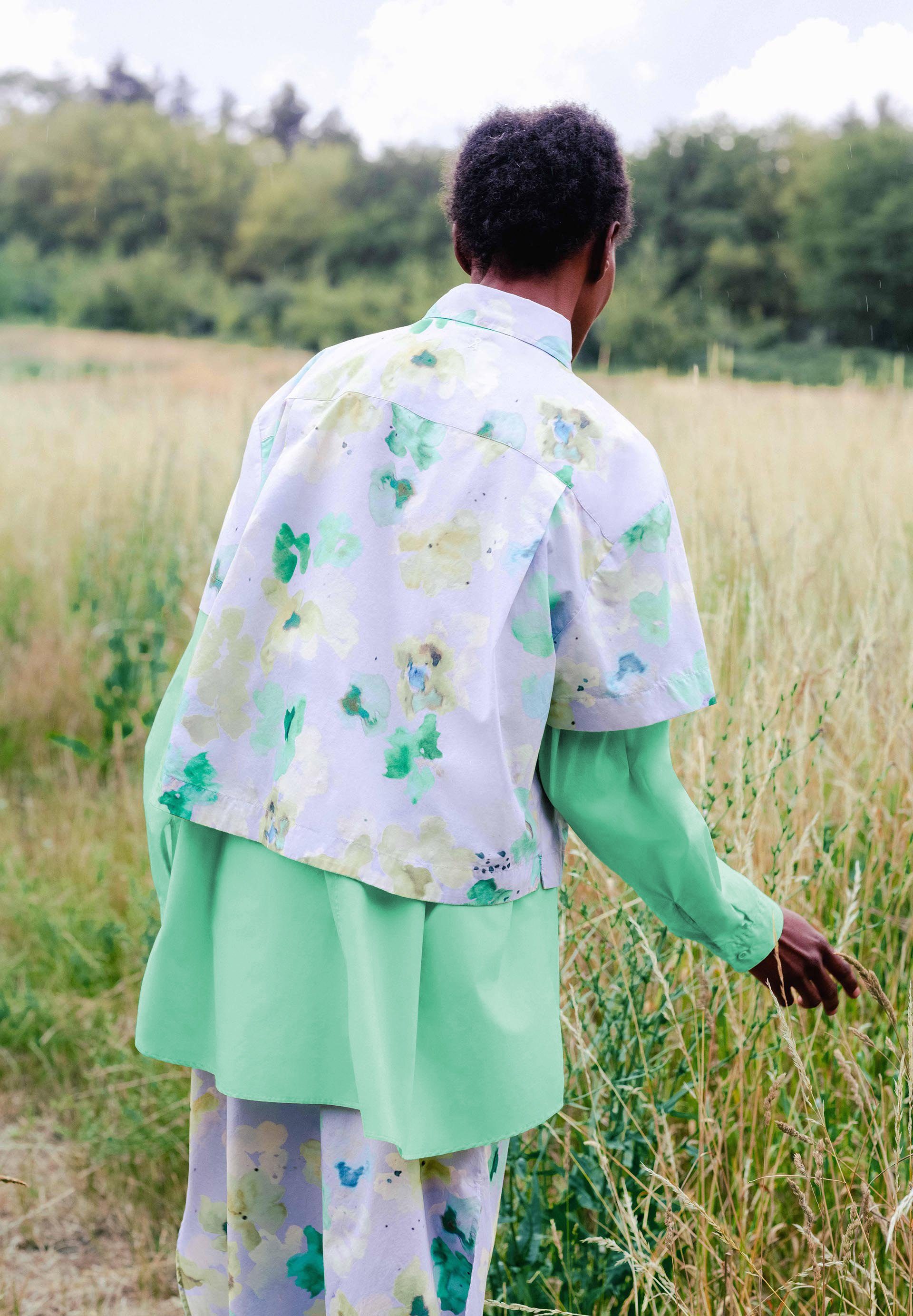 Armedangels Hemdbluse ELIANAA AQUA FLORAL (1-tlg) Relaxed Fit
