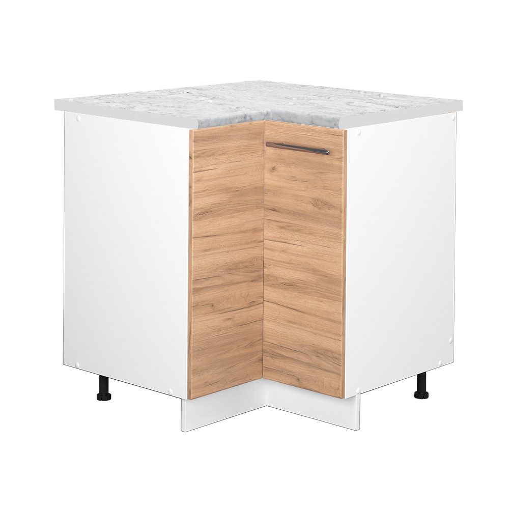 Vicco Eckunterschrank Fame-Line, Goldkraft Eiche/Weiß, 80.5 günstig online kaufen