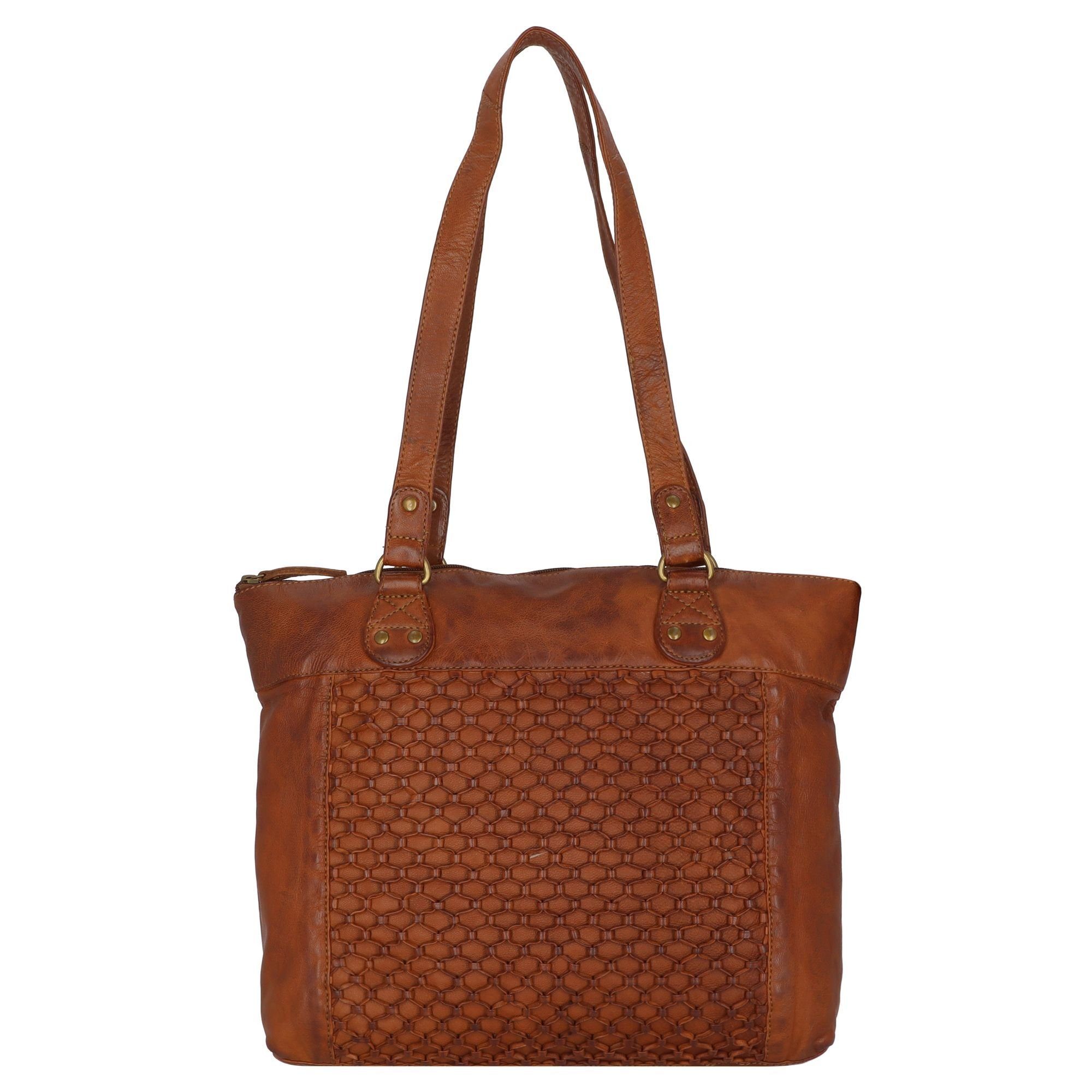 GreenLand Nature Schultertasche Femi & Nine, Leder cognac