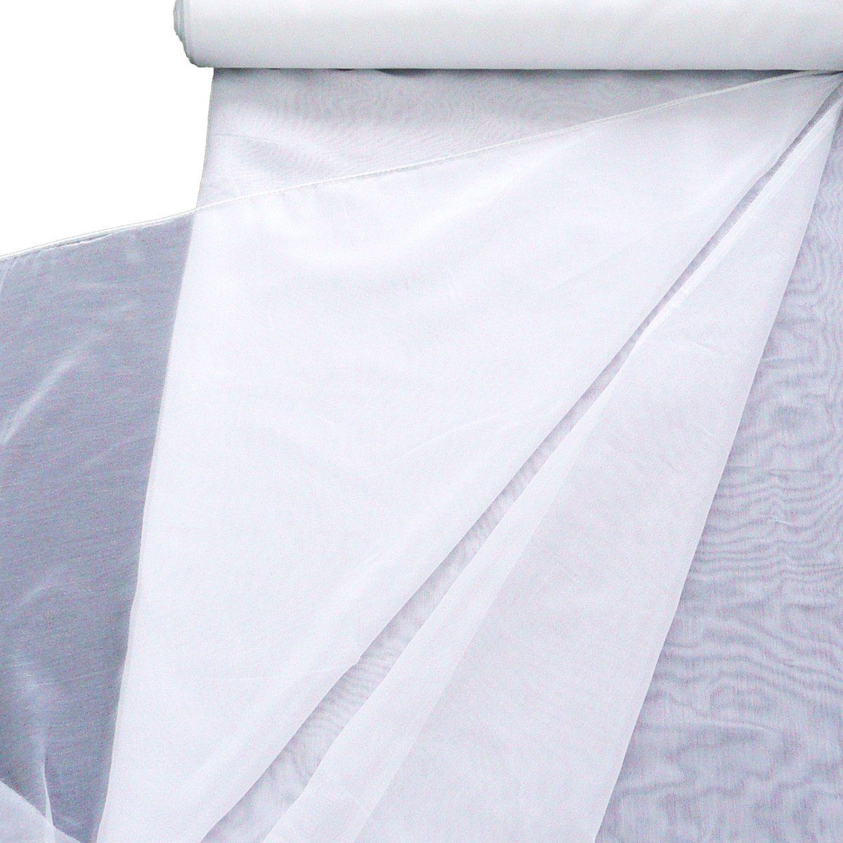 Meterware Gardinenstoff Stores Semi Organza Glanz creme 3m Höhe, halbtransparent, Organza, mit Bleiband