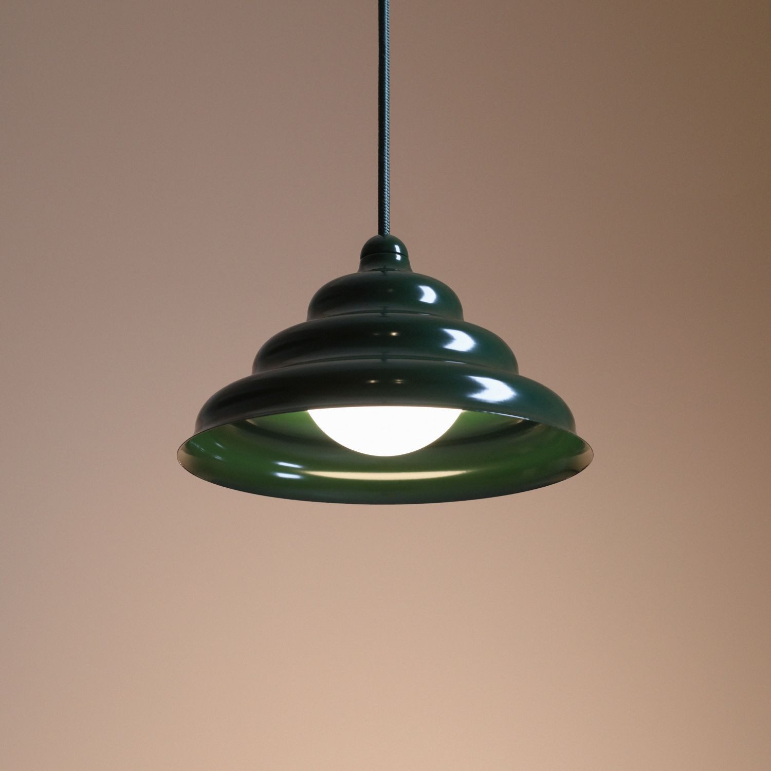 Licht-Erlebnisse Pendelleuchte NAREN, Glas Metall H: max. 220 cm rund Ø 23 cm Grün G9 Modern